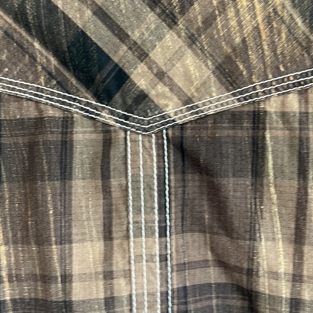 BKE Plaid Casual Button Down Shirt - Black and Brown - Picture 4 of 4